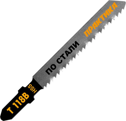Пилки для лобзика по стали ПРАКТИКА тип T118B 76 х 50 мм, быстрый рез, HSS (2шт.) 