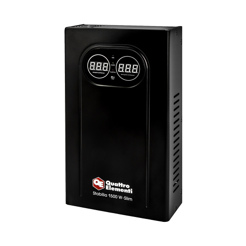 Стабилизатор напряжения QUATTRO ELEMENTI Stabilia 1500 W-Slim (1500 ВА, 140-270 В, настенный 917-780