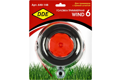 Головка триммерная полуавтоматическая DDE Wind 6 безразборная смена корда. левая ,10 мм, шаг1,25мм 