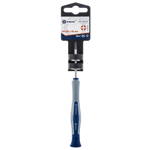 Отвертка для точных работ КОБАЛЬТ Ultra Grip PH 00 х 50 ммCR-V, двухкомпонентная рукоятка (1 шт.) по