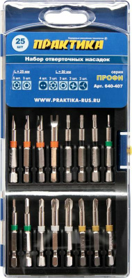Набор бит ПРАКТИКА "Профи" 25 шт, ПРО кассета* Набор бит ПРАКТИКА "Профи" 25 шт, ПРО кассета*