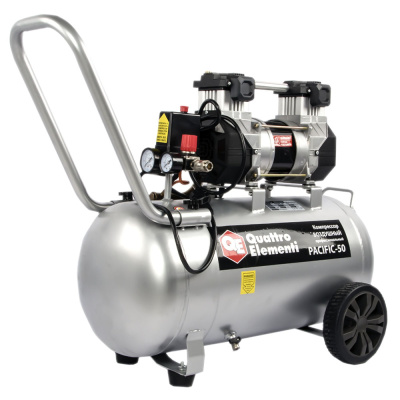 Компрессор поршневой безмасляный QUATTRO ELEMENTI PACIFIC-50 (240 л/мин, 50л, 2л.с, 8 бар, 30кг, мал