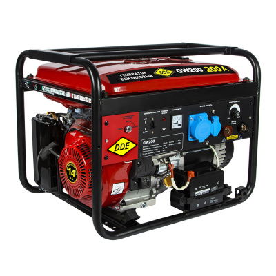 Генератор сварочный DDE GW200 (ток 50-200 А 1ф 5,0/5,5 кВт 98 кг дв-ль 14 л.с. элстарт)