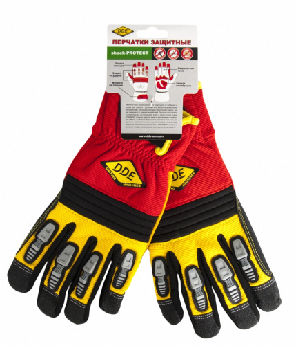 Перчатки DDE shock-PROTECT  кожа /спандекс,  размер  Mshock-PROTECT  кожа /спандекс,  размер  M