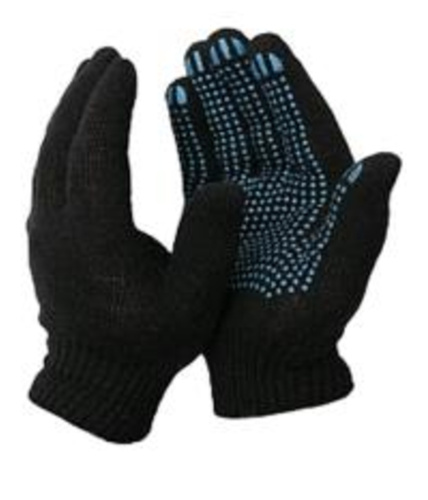 Перчатки _ "Стандарт" 10 класс 5 нитей с ПВХ черные