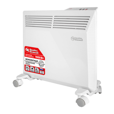 Нагреватель воздуха электрический QUATTRO ELEMENTI QE-1000KME конвекторный (1 кВт, с эл.блоком управ