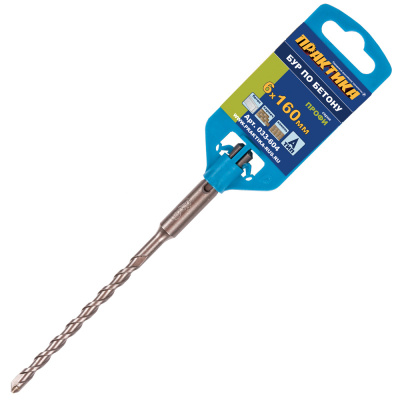Бур SDS-plus ПРАКТИКА  6 х 100/160 мм серия "Профи" по бетону Бур SDS-plus ПРАКТИКА  6 х 100/160 мм серия "Профи" по бетону