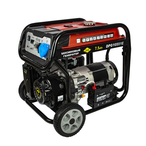 Генератор бензиновый DDE DPG10551E (1ф ном/макс. 7,5/8,5кВт, S196, т/бак 25л, эл.стартер, КОЛЕСА