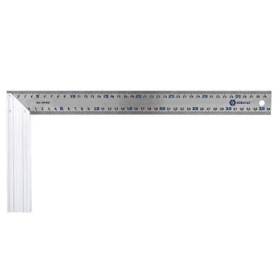 Угольник КОБАЛЬТ столярный 400 мм, нерж.сталь , алюминиевое основание 1/10*