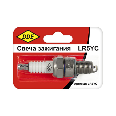 Свеча зажигания DDE - LR5YC (Champion RN9YC, Bosch WR7DC, NGK BPR6ES) GG950, DPG1101i, DPG1201i,
