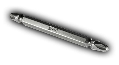 Бита отверточная ПРАКТИКА  "Профи" двусторонняя PH-2 / PH-2 х110мм  (1шт), блистер Бита отверточная ПРАКТИКА  "Профи" двусторонняя PH-2 / PH-2 х110мм  (1шт), блистер