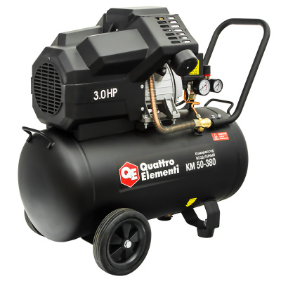 Компрессор поршневой масляный QUATTRO ELEMENTI KM 50-380 ( 380л/мин, 50л, 3 л.с, 8 бар, 41 кг)*