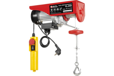 Таль электрическая QUATTRO ELEMENTI TL-250 (550Вт, 125/250кг, трос 12м, блок полиспаст в компл.)