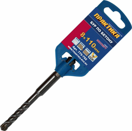 Бур SDS-plus ПРАКТИКА    8 х 110 мм, Х-тип серия "Эксперт" по бетону