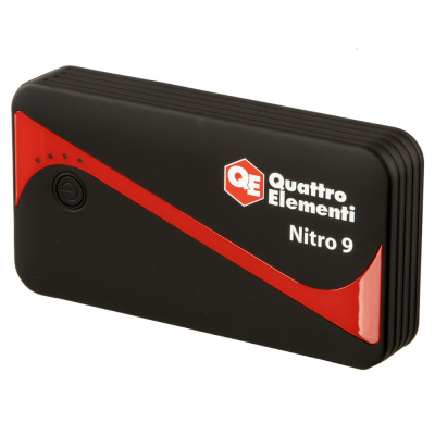 Пусковое устройство QUATTRO ELEMENTI Nitro 9 (12В, 9000 мАч, 450 А, USB, LCD - фонарь)