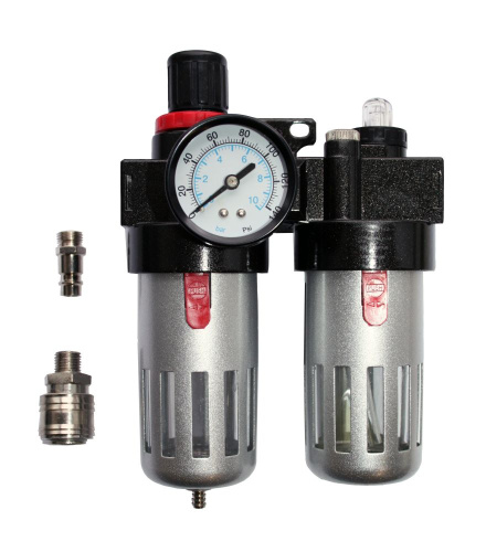 Регулятор давления QUATTRO ELEMENTI MF-3, с лубрикатором и фильтром, разъем EURO