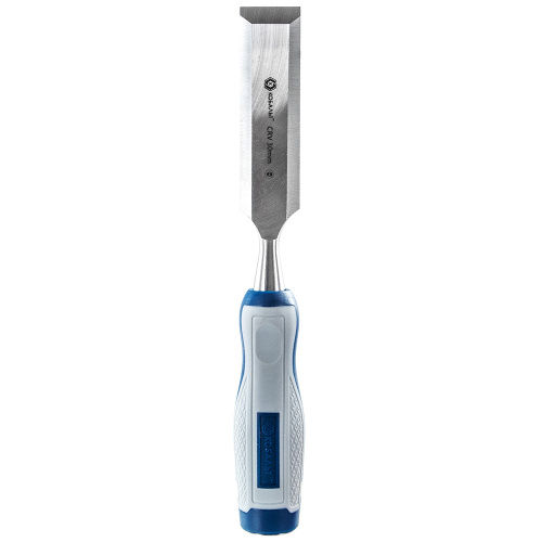 Стамеска плоская КОБАЛЬТ 30 х 140 мм, CR-V, двухкомпонентная рукоятка (1 шт.) блистер 1/6