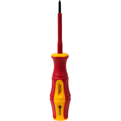 Отвертка диэлектрическая КОБАЛЬТ Ultra Grip PH-0 х 60 мм CR-V, двухкомпонентная рукоятка (1 шт.) под Отвертка диэлектрическая КОБАЛЬТ Ultra Grip PH-0 х 60 мм CR-V, двухкомпонентная рукоятка (1 шт.) под