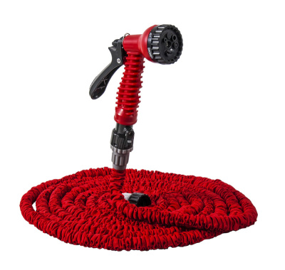 Шланг для воды растягивающийся QUATTRO ELEMENTI  15 метров, латекс, + Пистолет поливочный