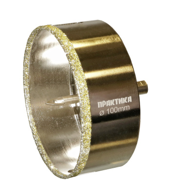 Коронка алмазная ПРАКТИКА "Профи" по керамограниту/керамике 100х70мм, пилотное сверло, (1шт) блистер