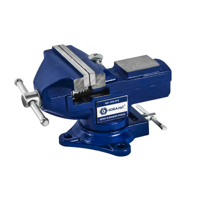 Тиски слесарные КОБАЛЬТ чугунные, 2 В 1, ширина губок 80 мм, захват 75 мм, 2.2 кг, быстрораздвижные,