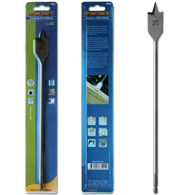 Сверло по дереву перовое ПРАКТИКА 25 х 300 мм (1шт.) блистер Сверло по дереву перовое ПРАКТИКА 25 х 300 мм (1шт.) блистер