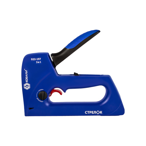 Степлер механический КОБАЛЬТ СТРЕЛОК, пластиковый корпус, скобы 6-14 мм, тип 53, шпильки 12-14 мм.