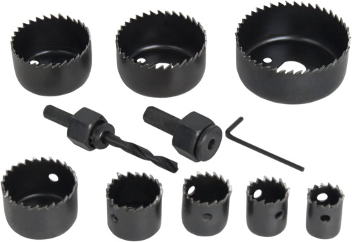 Набор HCS коронок ПРАКТИКА  8 шт 19,22,25,29,38,44,51,64мм +2адаптера*