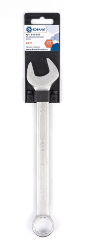 Ключ комбинированный КОБАЛЬТ 22 мм Cr-V (1 шт.) подвес 1/10