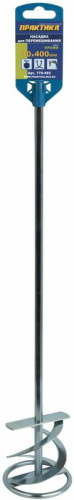 Насадка для перемешивания ПРАКТИКА хвостовик НЕХ 8, 80 х 400, гипс, клей д/плитки 1/40 Насадка для перемешивания ПРАКТИКА хвостовик НЕХ 8, 80 х 400, гипс, клей д/плитки 1/40