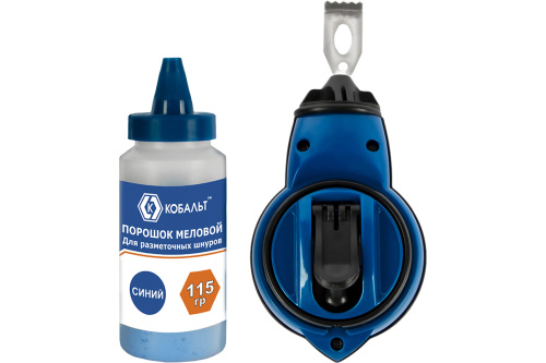 Набор разметочный КОБАЛЬТ шнур + краска , длина шнура 30 м., в пласт. корпусе,синий меловой пор.