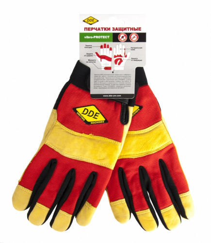Перчатки DDE vibro-PROTECT  кожа /спандекс,  размер  X L