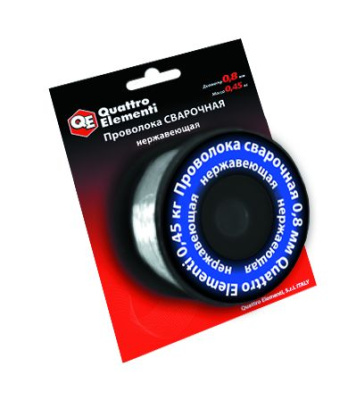 Проволока сварочная QUATTRO ELEMENTI нержавеющая, 0,8 мм, масса 0,45 кг, блистер