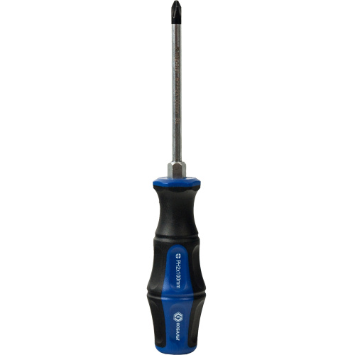 Отвертка ударная КОБАЛЬТ Ultra Grip PH-2x100 мм S2, двухкомпонентная рукоятка (1 шт.) подвес