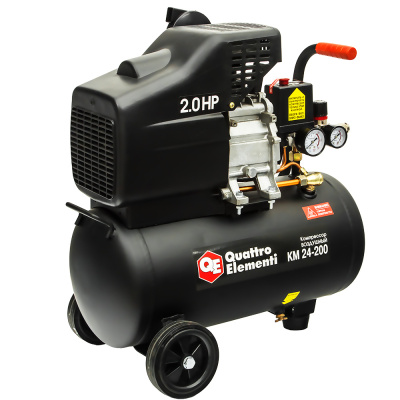 Компрессор поршневой масляный QUATTRO ELEMENTI KM 24-200 ( 200л/мин, 24л, 2л.с, 8 бар, 23кг)
