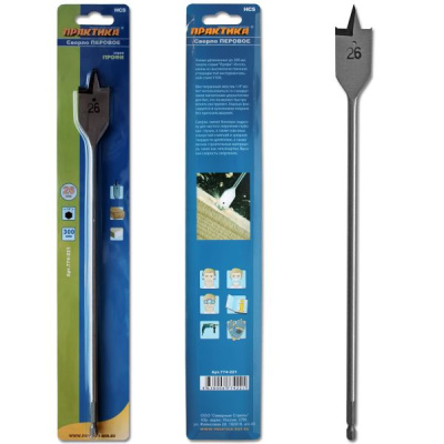 Сверло по дереву перовое ПРАКТИКА 26 х 300 мм (1шт.) блистер Сверло по дереву перовое ПРАКТИКА 26 х 300 мм (1шт.) блистер