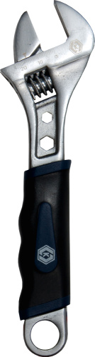 Ключ разводной КОБАЛЬТ 200 мм, ширина захвата 24 мм CR-V двухкомпонентная рукоятк(1 шт.) блистер 1/6