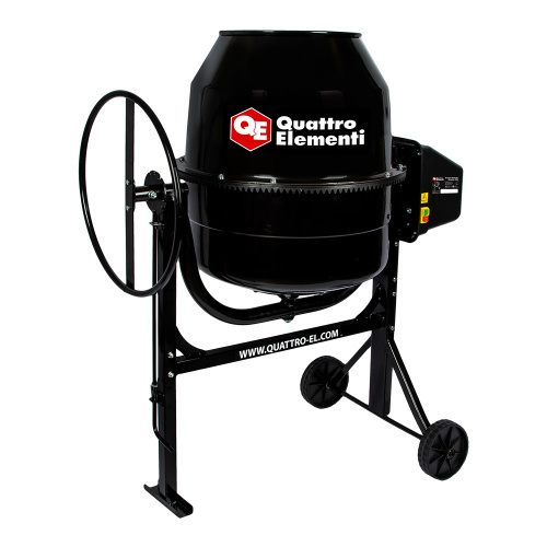Бетоносмеситель QUATTRO ELEMENTI Gravity 220 (1000 Вт, 220л, 27об/м, замес 129л, полиамидный венец)