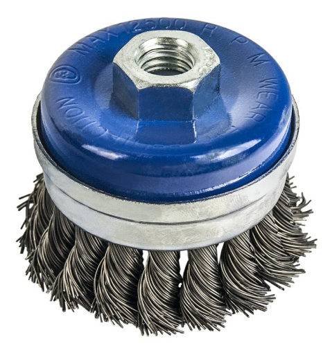 Кордщетка для МШУ чашеобразная витая усиленная ПРАКТИКА  65 мм М14 (1шт.) блистер