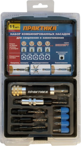 Набор комбинированных насадок ПРАКТИКА 4 шт, 2.5, 3.0, 3.2, 3.5 мм Набор комбинированных насадок ПРАКТИКА 4 шт, 2.5, 3.0, 3.2, 3.5 мм