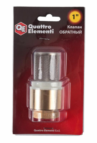 Обратный клапан QUATTRO ELEMENTI с несъемной сеткой, внутр. резьба 1", латунь*