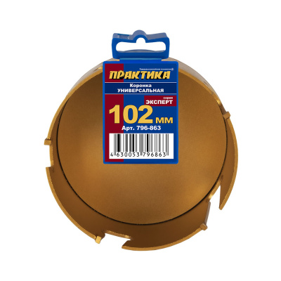 Коронка универсальная ПРАКТИКА ф102мм, твердосплавная
