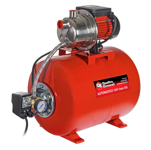 Насосная станция QUATTRO ELEMENTI Automatico 1001 Inox 50 L (1000 Вт, 3600 л/ч, для чистой, 40 м, 14