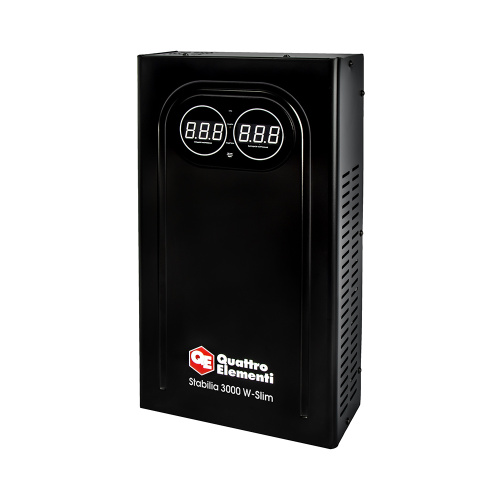 Стабилизатор напряжения QUATTRO ELEMENTI Stabilia 3000 W-Slim (3000 ВА, 140-270 В, настенный 917-803