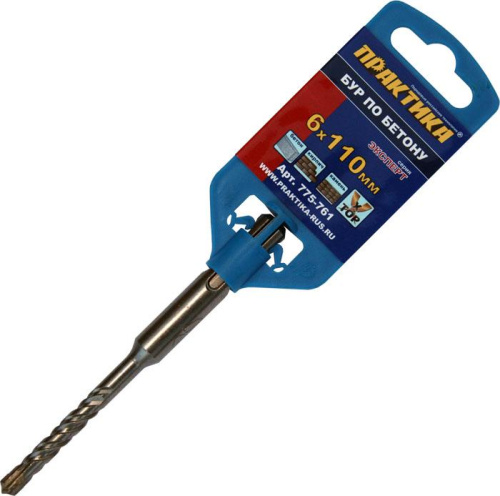 Бур SDS-plus ПРАКТИКА    6 х 110 мм, Х-тип серия "Эксперт" по бетону ***
