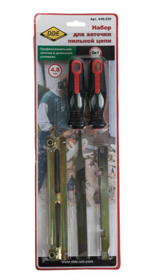 Заточной набор DDE (кр,нап, 4,8 мм +пл. нап,, + планка.+ калибр + 2 ручки) (в блистере)