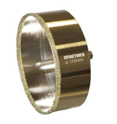 Коронка алмазная ПРАКТИКА "Профи" по керамограниту/керамике 110х70мм,пилотное сверло, (1шт) блистер