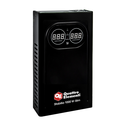 Стабилизатор напряжения QUATTRO ELEMENTI Stabilia 1000 W-Slim(1000 ВА, 140-270 В, настенный 917-773