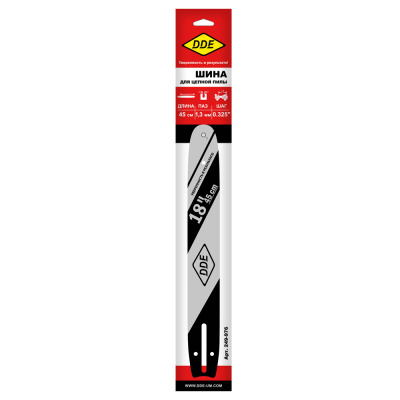 Шина пилы цепной сварная DDE 18"/ 45 см .325"-1,3-72 зв (для цепи 20, 95) 180MLBK041
