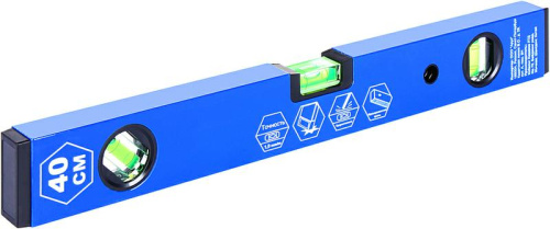 Уровень строительный КОБАЛЬТ Комфорт, 400 мм, профиль 20 x 49 мм, 3 глазка, точность 1,0 мм/м Уровень строительный КОБАЛЬТ Комфорт, 400 мм, профиль 20 x 49 мм, 3 глазка, точность 1,0 мм/м